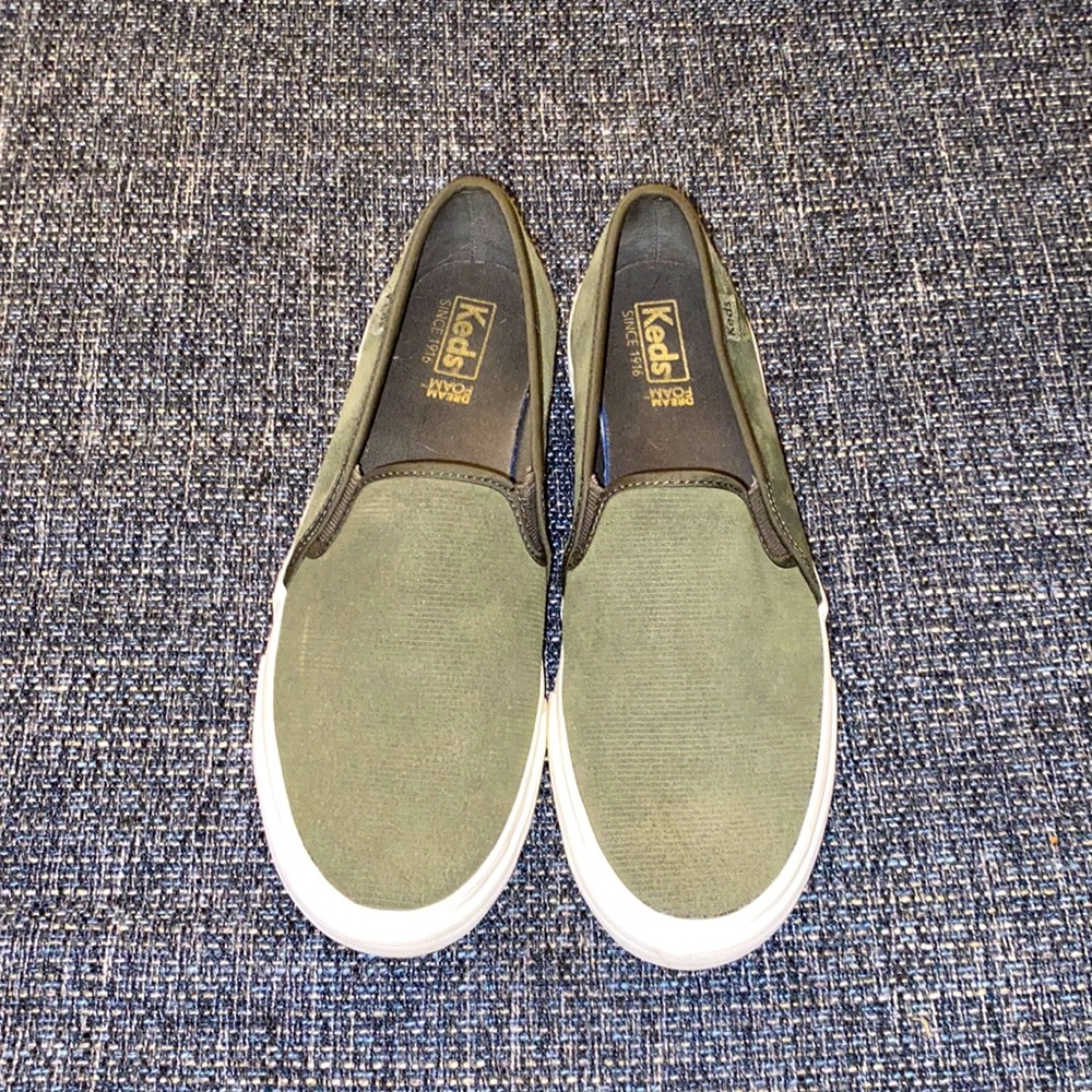 Green Slip on Keds